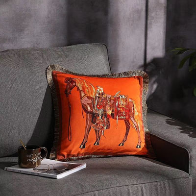 Quasten-weiße büschelige Kissen-Leinenabdeckung gesponnene Couch Sofa Pillow