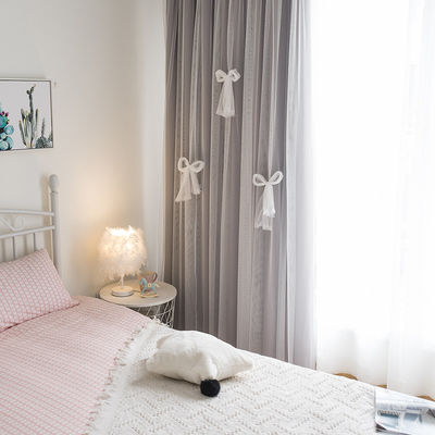 280 cm 720 G-/Mpolyester-Vorhangstoff-Luxusleinenstromausfall-Stickerei