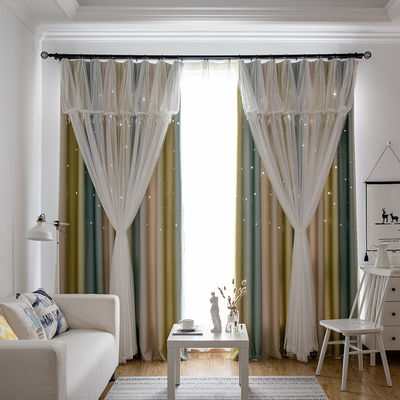Hauptdekor-Polyester-Vorhangstoff Druckleinenstromausfall-Fenster