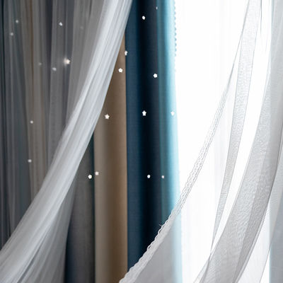 Thermal isolierte geometrischen Muster-Jacquardwebstuhl-Stromausfall drapiert Fenster-Vorhänge