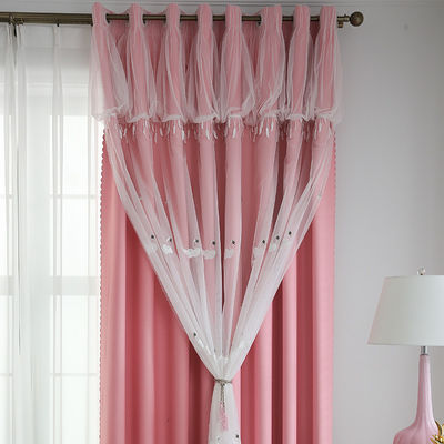 Polyester 100% Leinendes stromausfall-weißer Vorhang-bloßes Gewebe-52*84inch