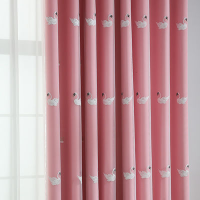 Polyester 100% Leinendes stromausfall-weißer Vorhang-bloßes Gewebe-52*84inch