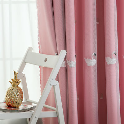 Polyester-weißes Baumwoll-Gauze Curtains Sheer Floral Embroidered-Gewebe 100%