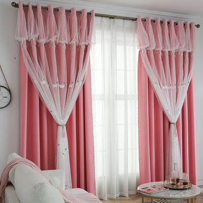 Polyester-weißes Baumwoll-Gauze Curtains Sheer Floral Embroidered-Gewebe 100%