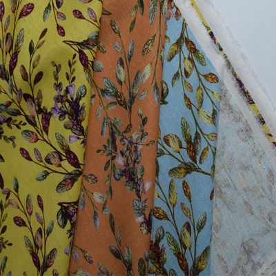 Spinnen Sie weiches Polyester-Baumwollgewebe-reines Ramiefaser-Block-Druck-Blumenkleid
