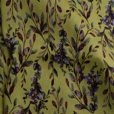 Spinnen Sie weiches Polyester-Baumwollgewebe-reines Ramiefaser-Block-Druck-Blumenkleid