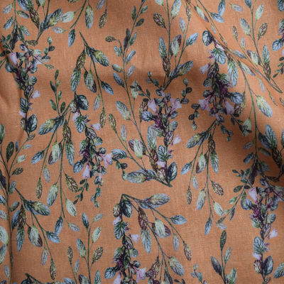 Spinnen Sie weiches Polyester-Baumwollgewebe-reines Ramiefaser-Block-Druck-Blumenkleid