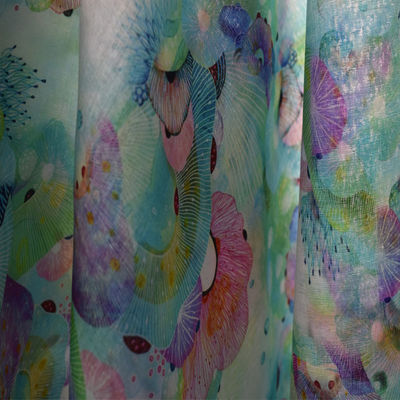 Luxus-Polyester-Baumwollgewebe-hellblaue gesponnene Kleiderhosen-Blumenramiefaser