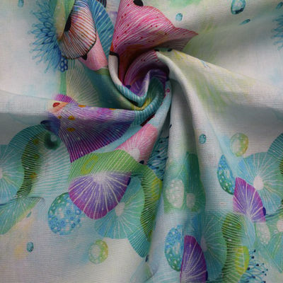 Luxus-Polyester-Baumwollgewebe-hellblaue gesponnene Kleiderhosen-Blumenramiefaser
