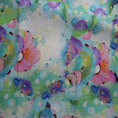 Luxus-Polyester-Baumwollgewebe-hellblaue gesponnene Kleiderhosen-Blumenramiefaser