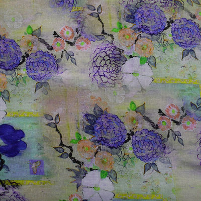 Ramiefaser-Rayon-Blumen des Digital-Polyester-Baumwollgewebe-Hauptgewebe100% gedruckt