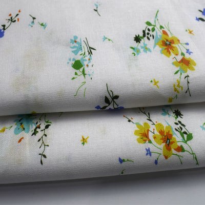 Blumen-Digital-Baumwolle druckte Spandex, Chiffon- Gewebe 54*58 auszudehnen