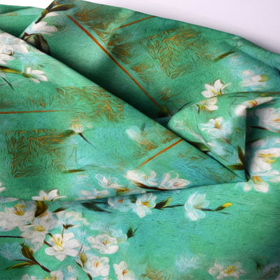 Ramiefaser-Hanf-Polyester Lycra-Sublimationsdruck-Gewebe für Kleid