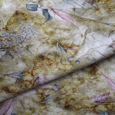Hanf-Leinen-Rayon-Gewebe Blumen-Polyester-Druckgewebe-Digital kundenspezifisches
