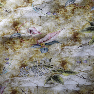 Hanf-Leinen-Rayon-Gewebe Blumen-Polyester-Druckgewebe-Digital kundenspezifisches