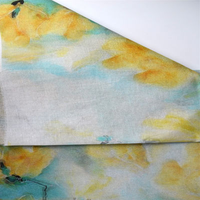 Kleider-Polyester, das Gewebe-Baumwollgewebes-Leinenramiefaser-Stoff druckt