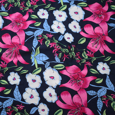 Der kundengebundene Blumen Spitzen-Blusen-weiche Rayon-Druck stricken Twill-Viskose-Gewebe