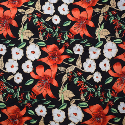 Der kundengebundene Blumen Spitzen-Blusen-weiche Rayon-Druck stricken Twill-Viskose-Gewebe