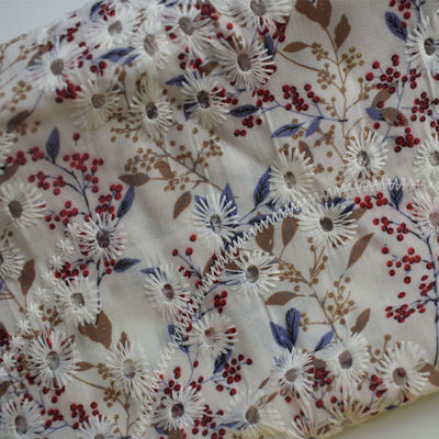 Mittleres Gewebe-Kleid gestickte Spitze Polyester der Baumwolle 20 des Gewichts 80