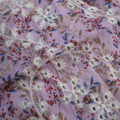Mittleres Gewebe-Kleid gestickte Spitze Polyester der Baumwolle 20 des Gewichts 80