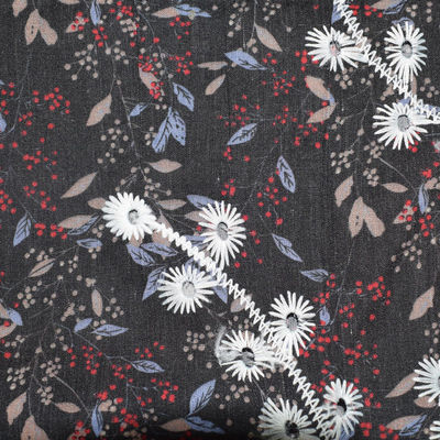 Mittleres Gewebe-Kleid gestickte Spitze Polyester der Baumwolle 20 des Gewichts 80