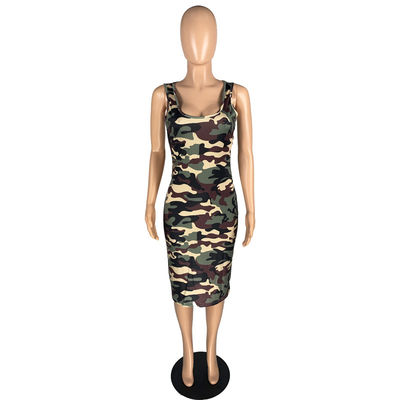Strammer dünner Rundhalsausschnitt der Damen-Maxi Dress Tank Top Skirt sexy