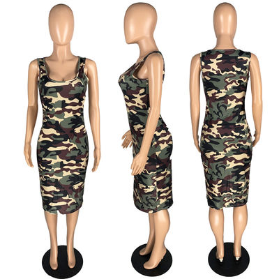 Strammer dünner Rundhalsausschnitt der Damen-Maxi Dress Tank Top Skirt sexy