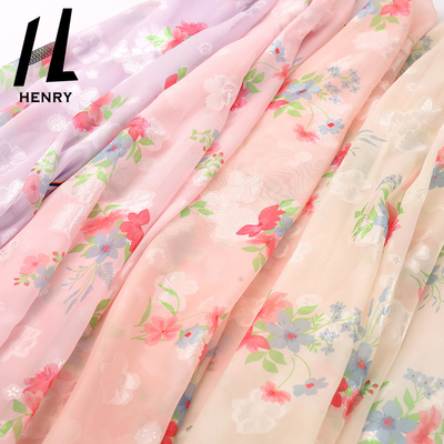 Kundenspezifischer weicher Tulle-Gewebe-Polyester-Textilmaterial-Druck 100% Chiffon- für Kleid