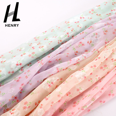 Leichtes Mesh Soft Tulle Fabric Digital-mit BlumenChiffon-