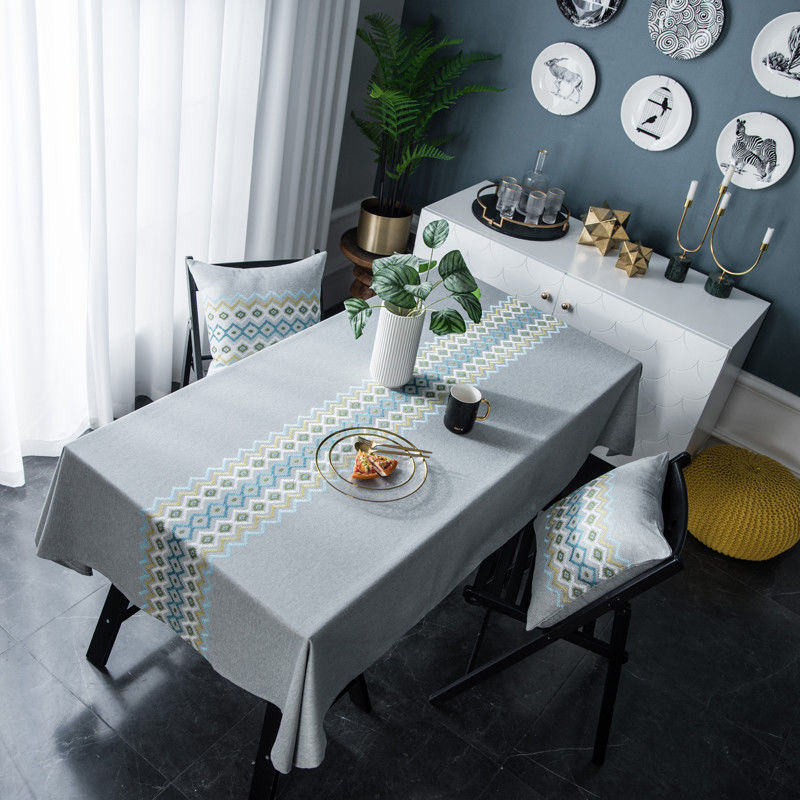 Dekoratives Hochzeitstafel-Abdeckungs-Rosa und blaue Tischdecken-kundenspezifische Tischdecke