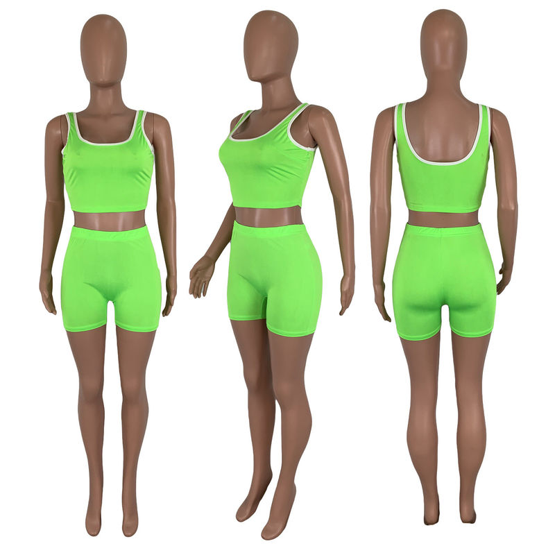 Reine Farbfrühlings-u. Sommer-sexy ärmellose Westen-kurze Hosen stellten 13 Farben ein