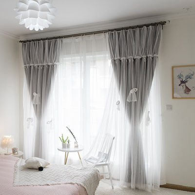 280 cm 720 G-/Mpolyester-Vorhangstoff-Luxusleinenstromausfall-Stickerei